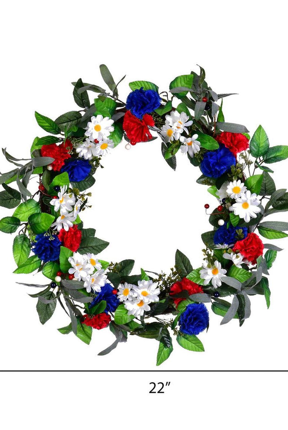 22inch Artificial Mixed Floral Patriotic Wreath