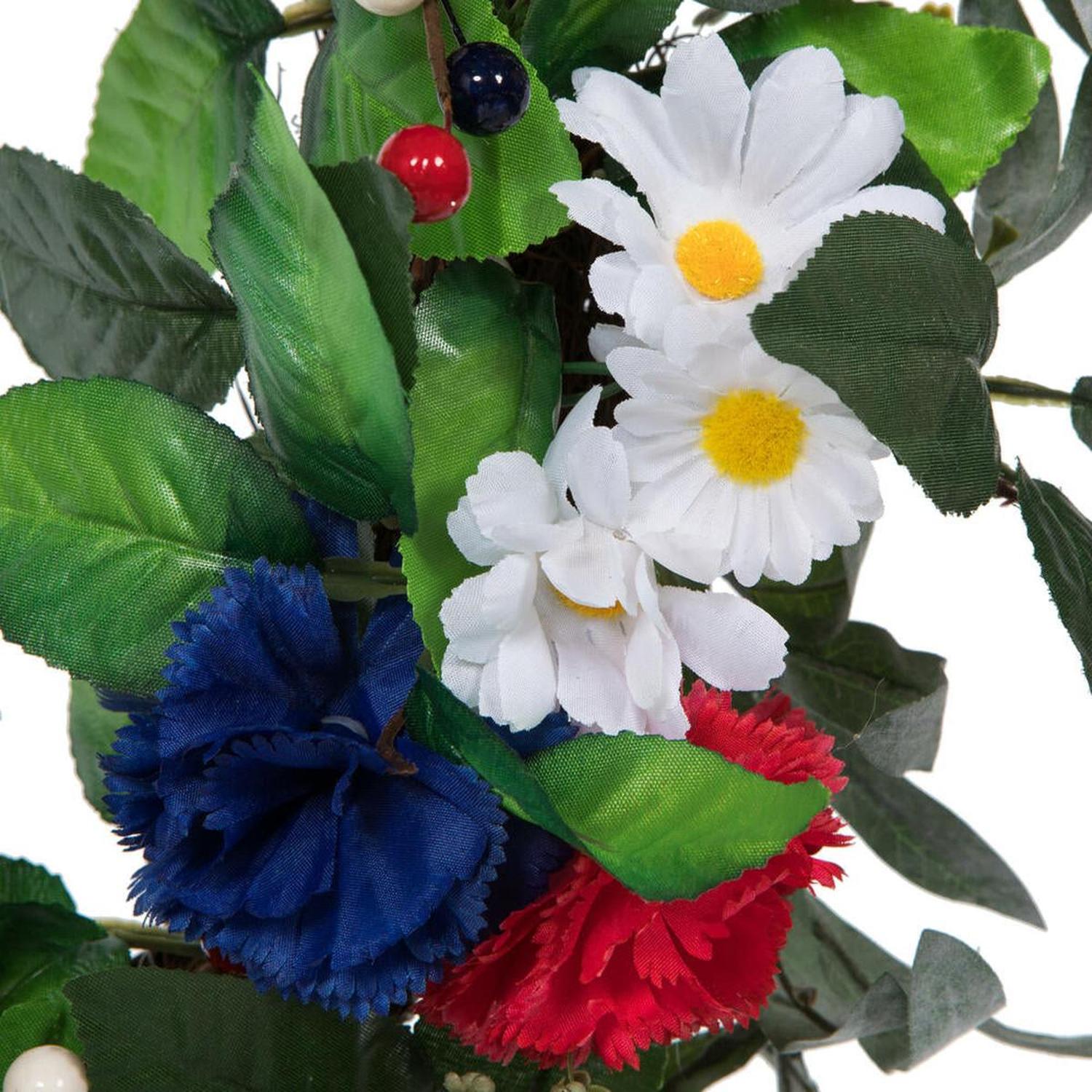 22inch Artificial Mixed Floral Patriotic Wreath