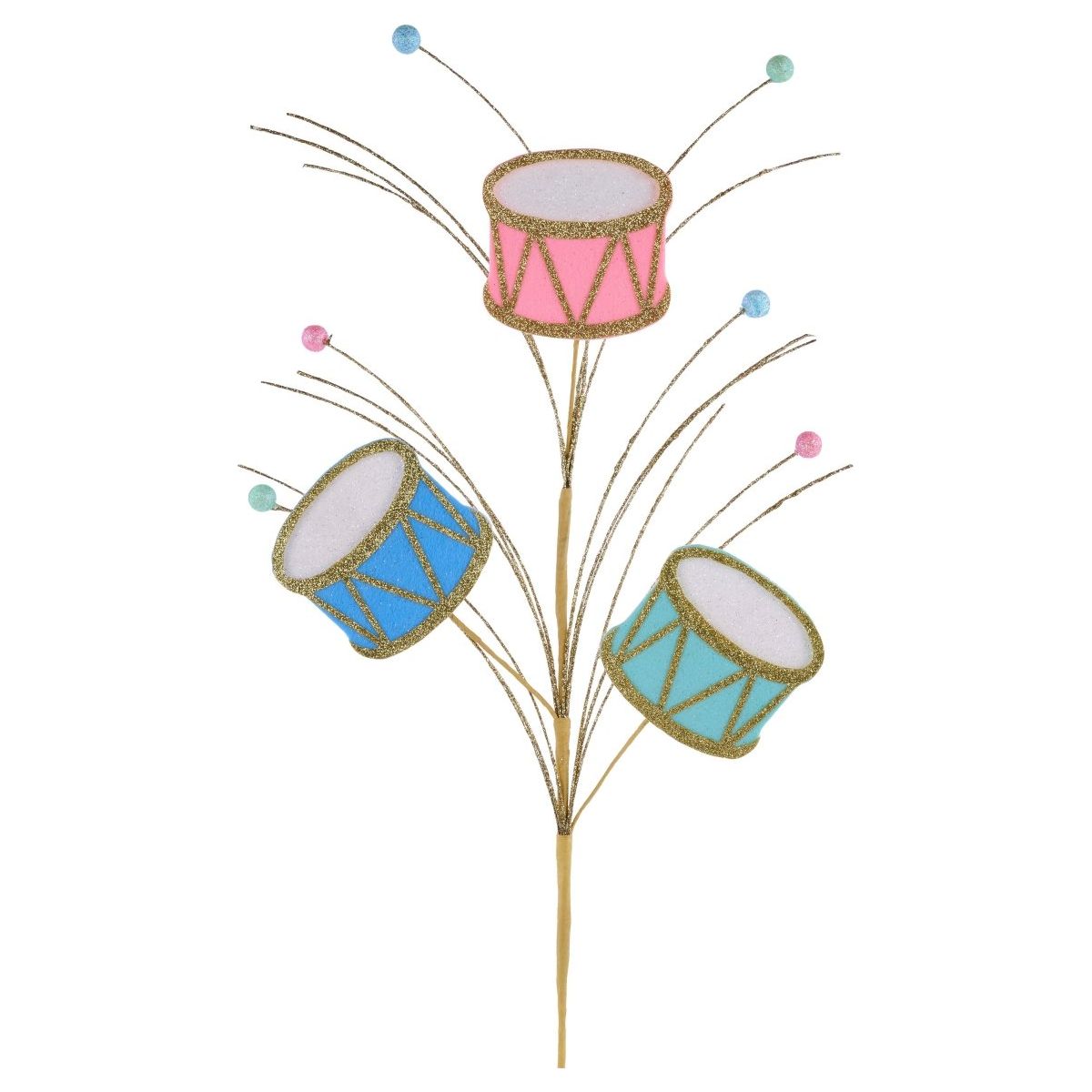 Shop For 23" Felt Glitter Nutcracker Drum Spray: Pastel