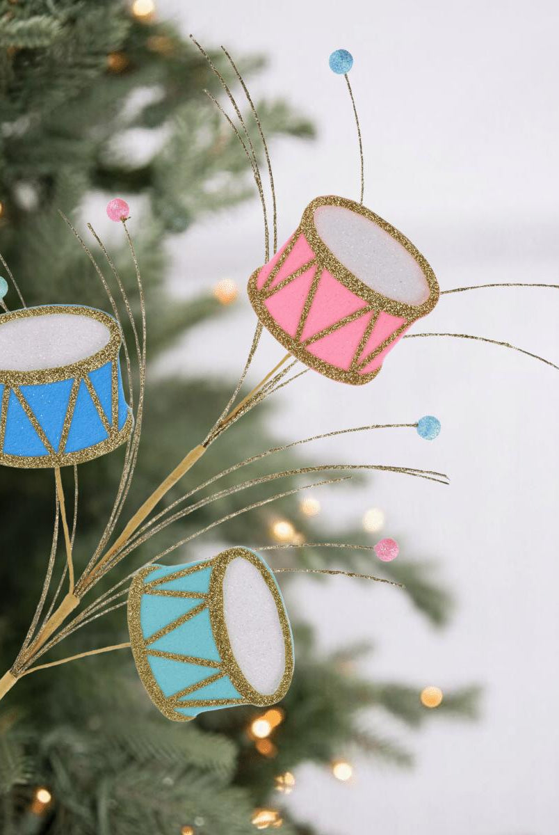 Shop For 23" Felt Glitter Nutcracker Drum Spray: Pastel