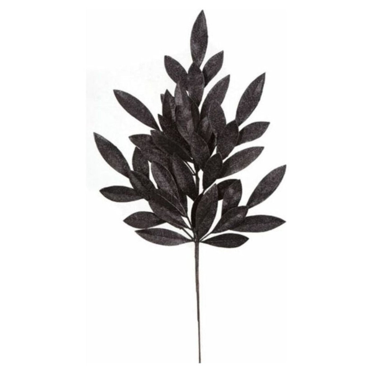 Shop For 23" Glitter Bay Leaf Spray: Black