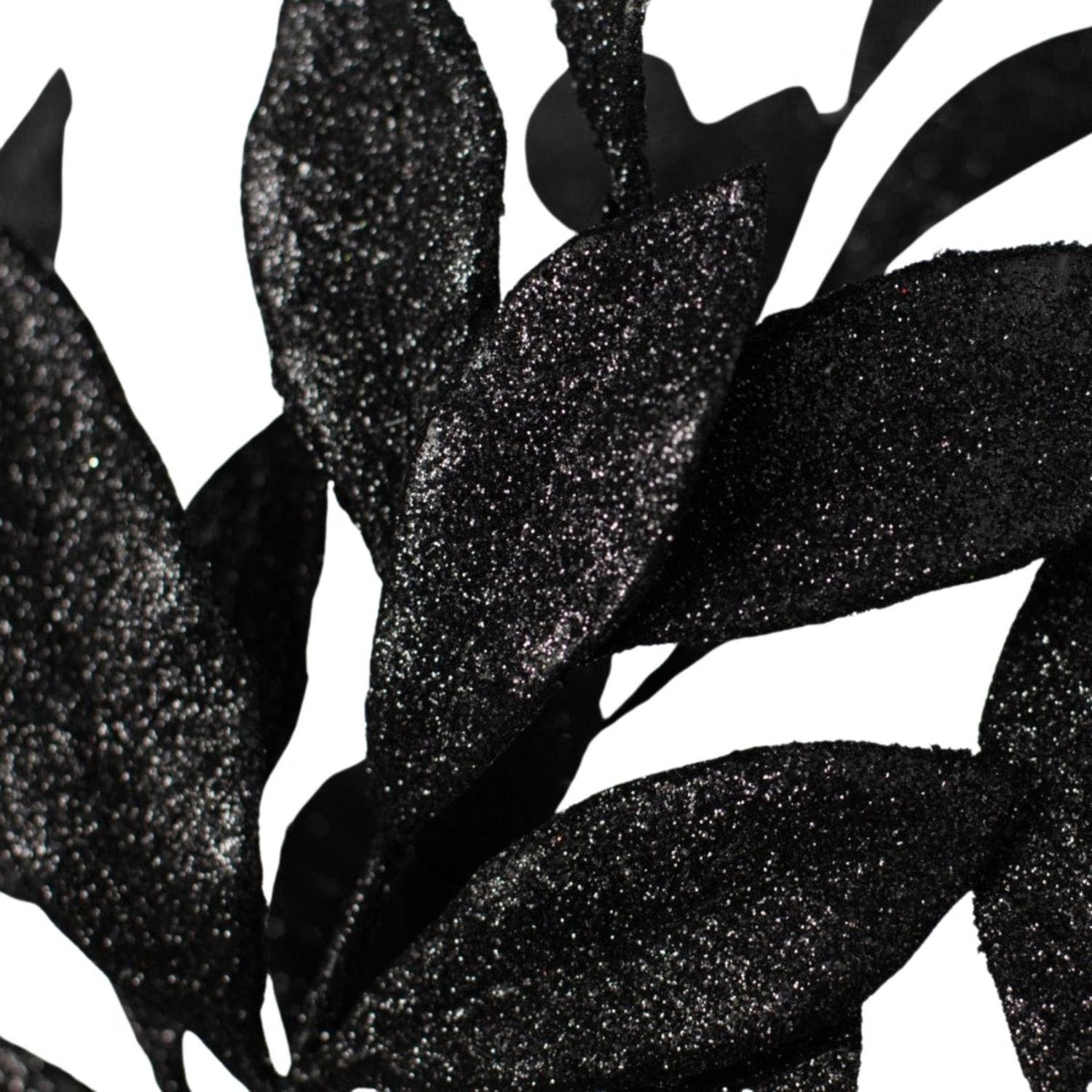 Shop For 23" Glitter Bay Leaf Spray: Black