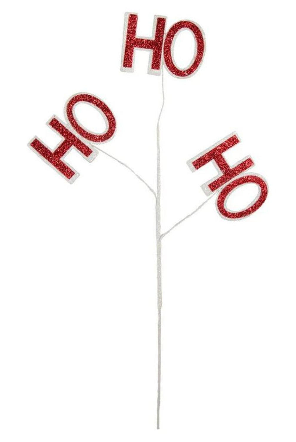 23" Glitter Ho Ho Ho Spray: Red & White