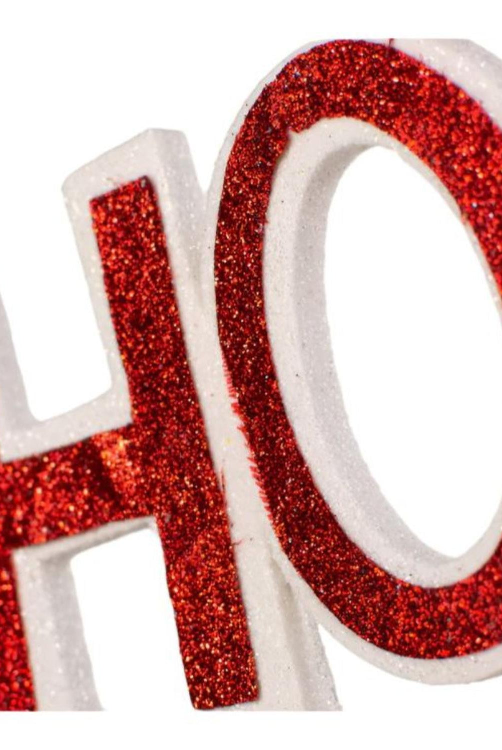 23" Glitter Ho Ho Ho Spray: Red & White