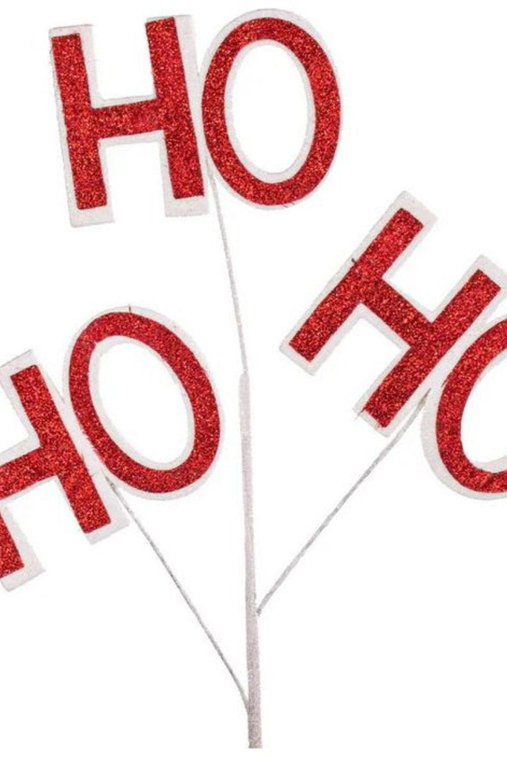 23" Glitter Ho Ho Ho Spray: Red & White