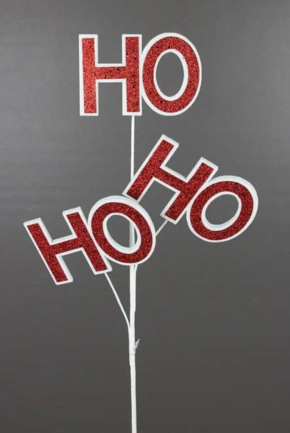 23" Glitter Ho Ho Ho Spray: Red & White