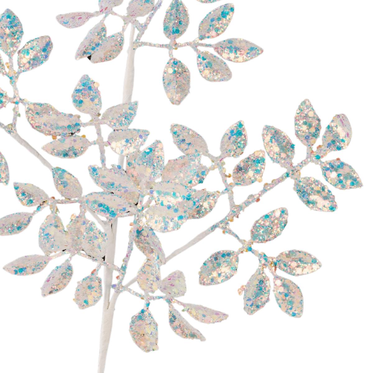 Shop For 23" Glitter Metallic Mini Leaf Spray: Iridescent