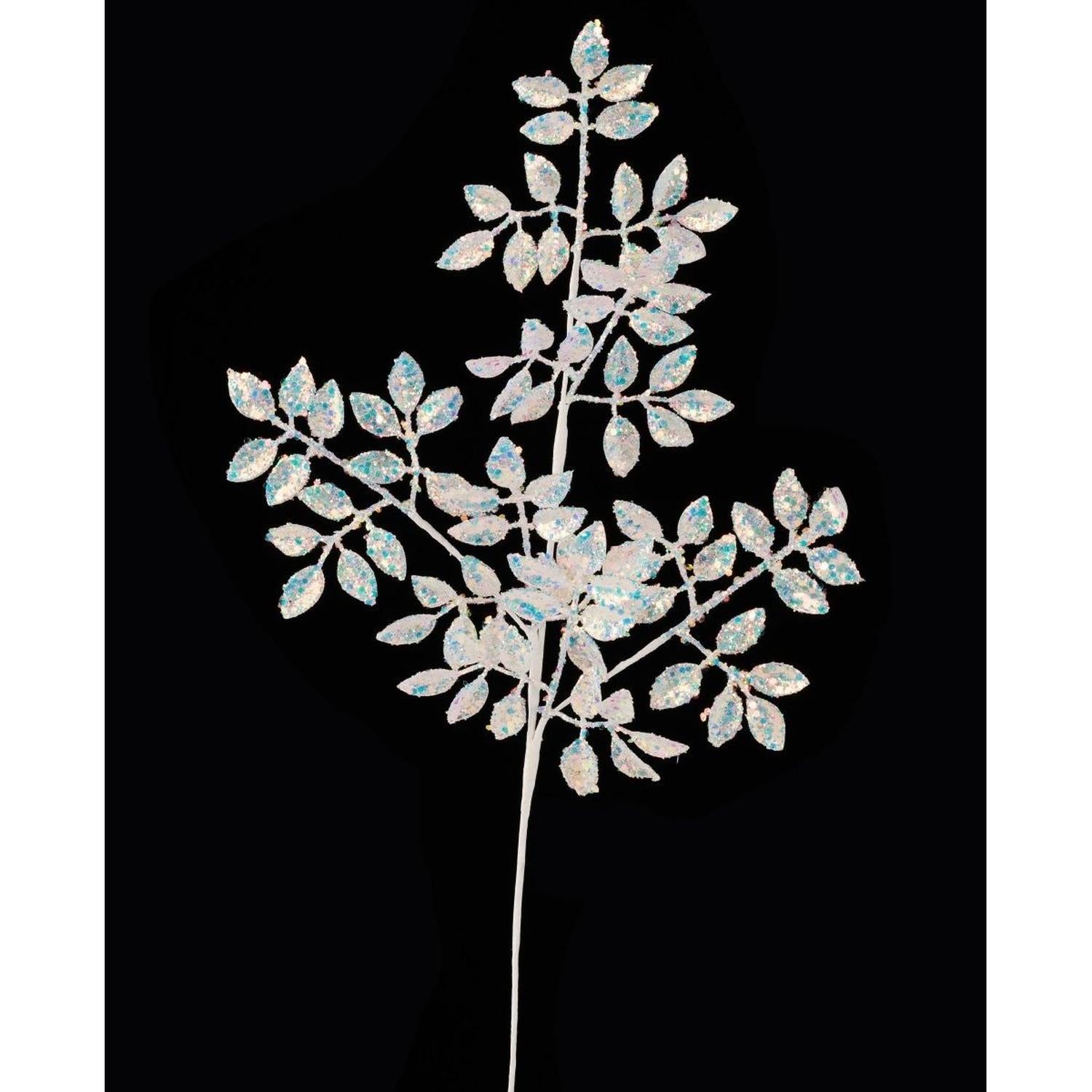 Shop For 23" Glitter Metallic Mini Leaf Spray: Iridescent