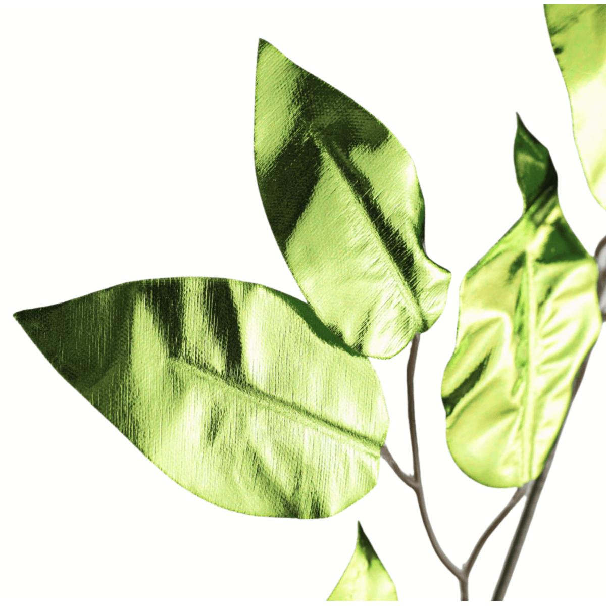 Shop For 23" Metallic Ficus Leaf Spray: Lime Green (Set of 12)