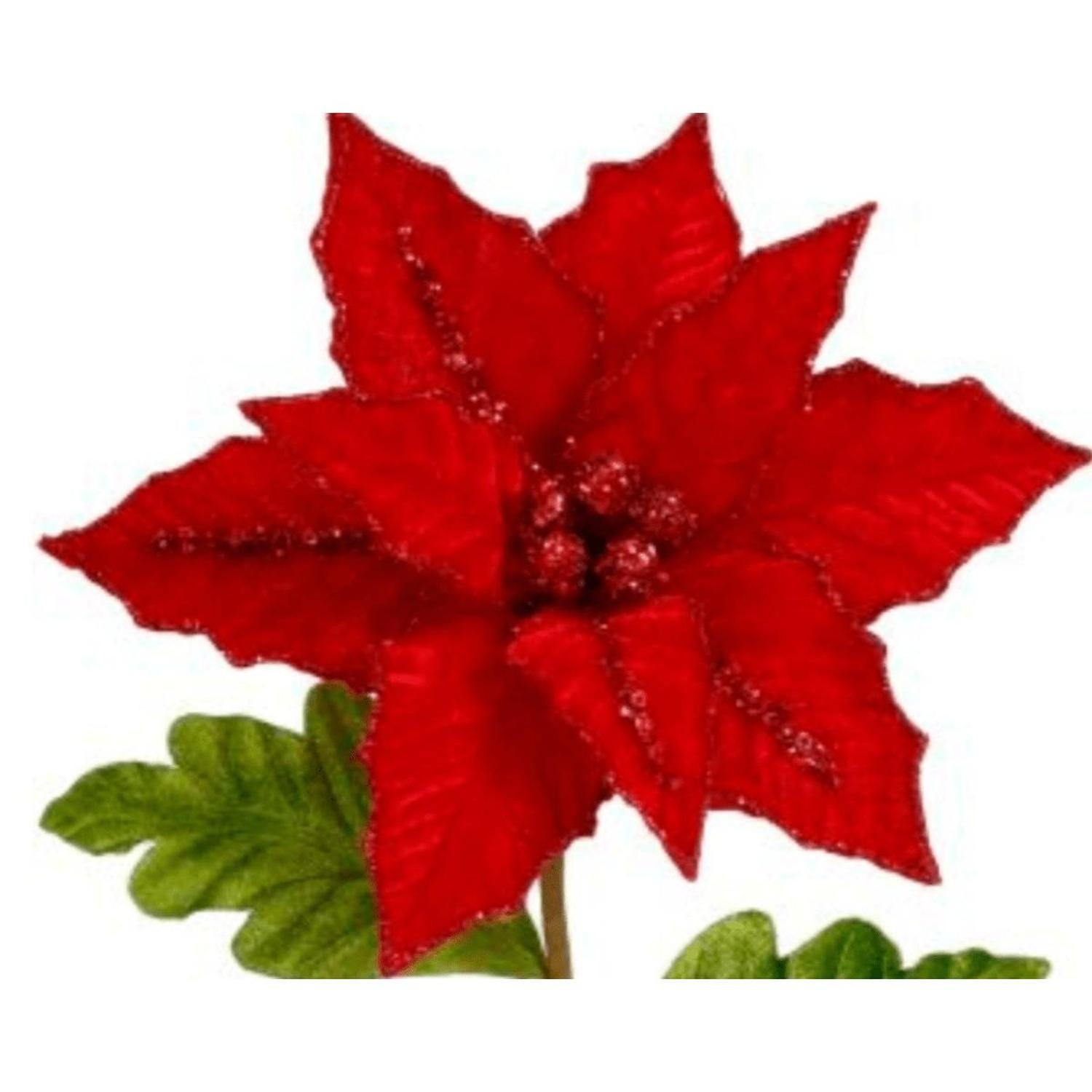 Shop For 23" Red Velvet Poinsettia Pick
