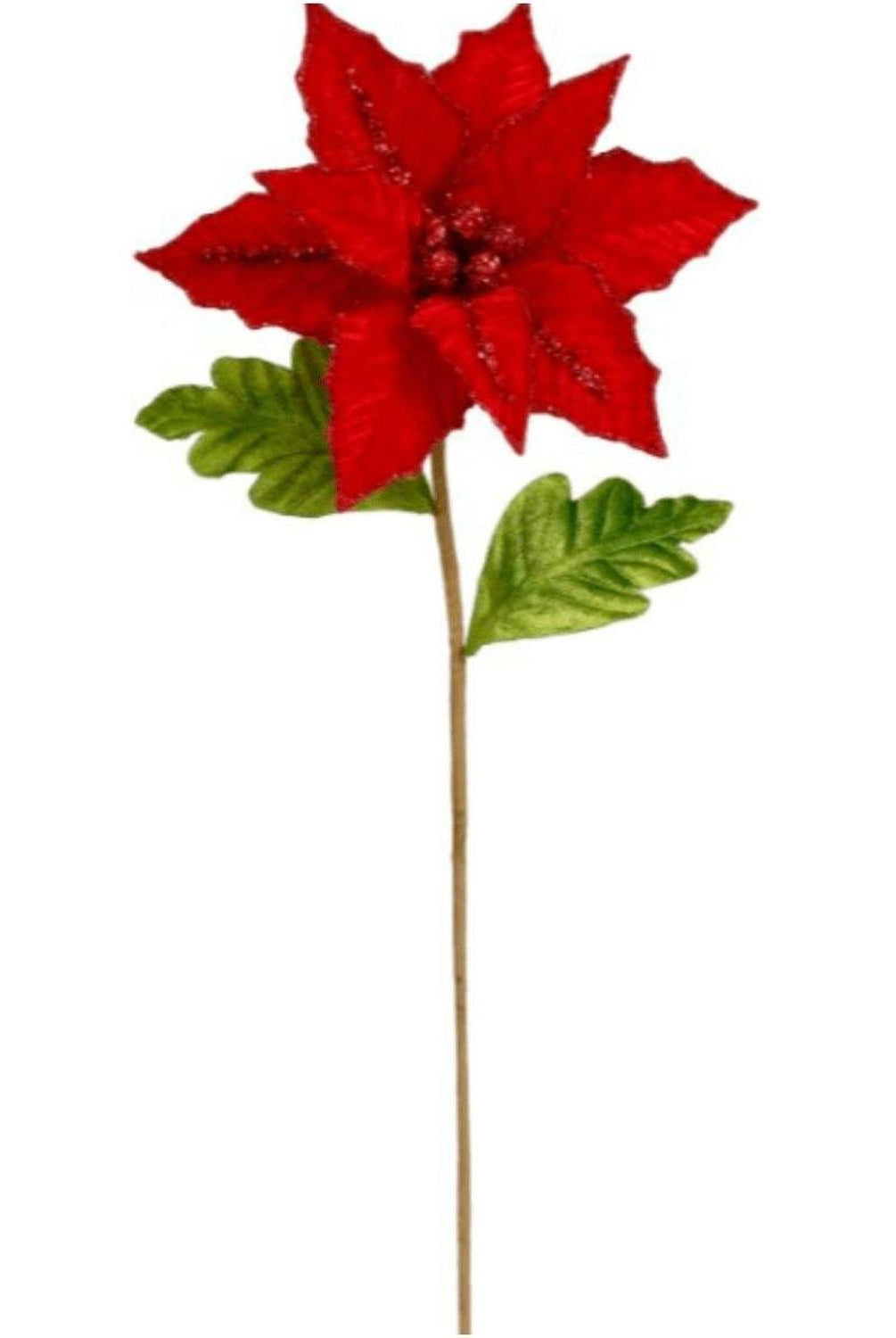 23" Red Velvet Poinsettia Pick
