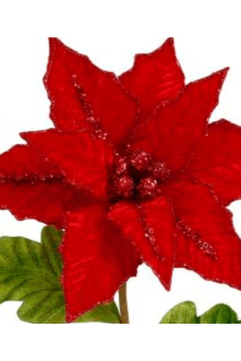 Shop For 23" Red Velvet Poinsettia Pick