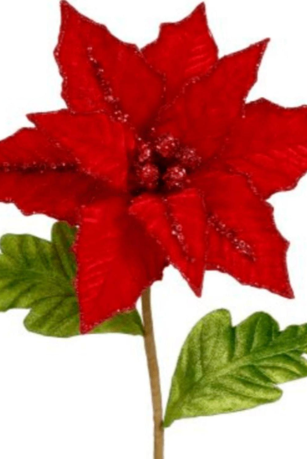 23" Red Velvet Poinsettia Pick