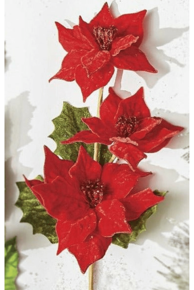 Shop For 23" Triple Poinsettia Stem