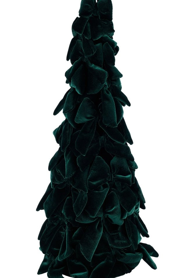 Shop For 23.5in Velvet Bow Cone Tree: Emerald Green