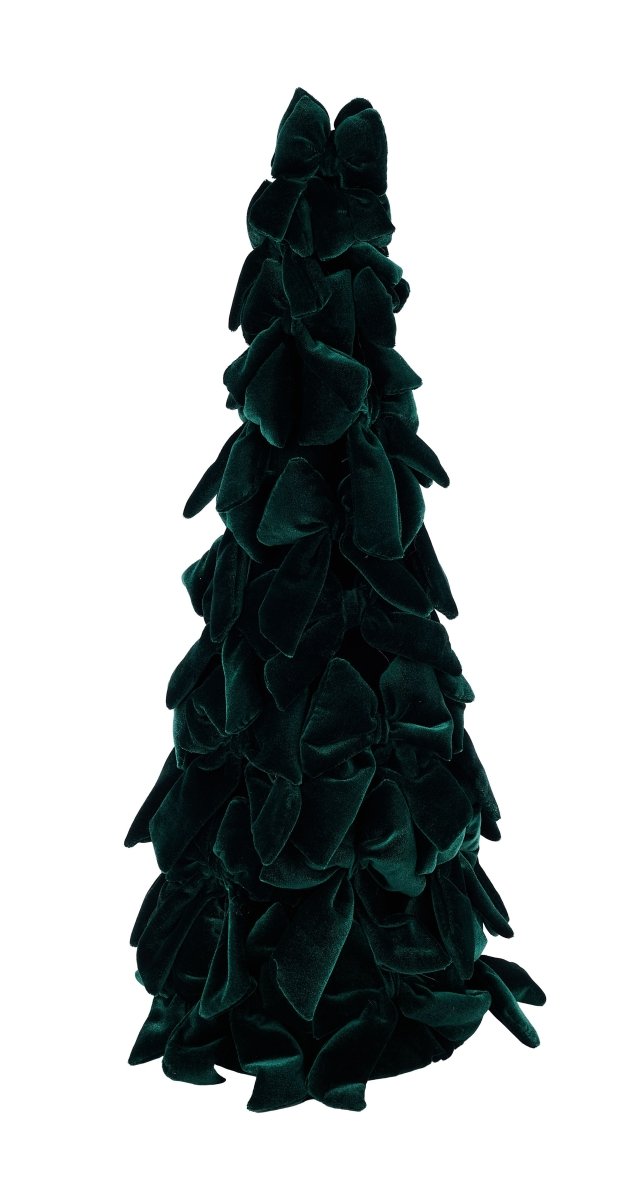 Shop For 23.5in Velvet Bow Cone Tree: Emerald Green