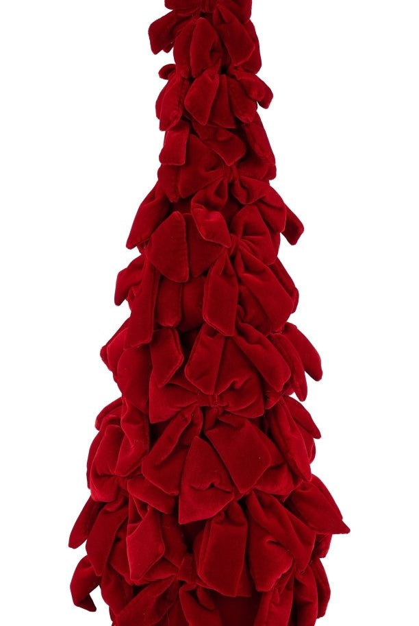 Shop For 23.5in Velvet Bow Cone Tree: Red