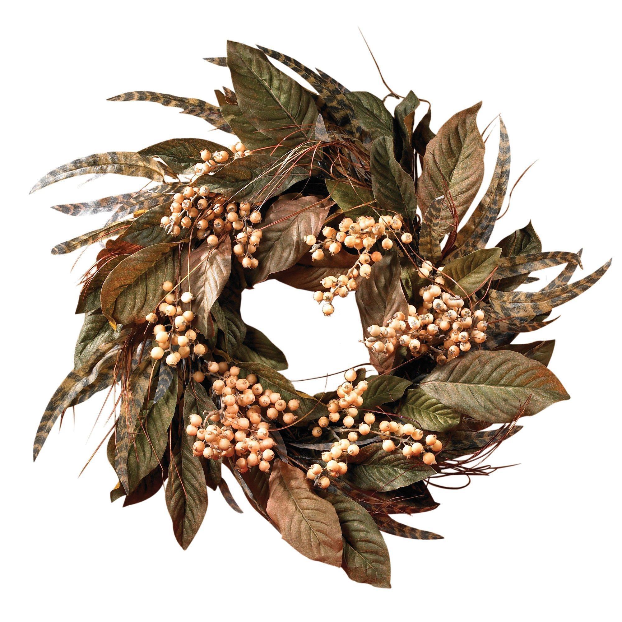 Shop For 24" Autumn Leaves and Berry Wreath