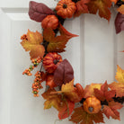 Shop For 24” Autumn Maple Leaves, Pumpkin, Pinecone and Berries Artificial Fall Wreath