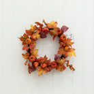 Shop For 24” Autumn Maple Leaves, Pumpkin, Pinecone and Berries Artificial Fall Wreath