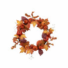 Shop For 24” Autumn Maple Leaves, Pumpkin, Pinecone and Berries Artificial Fall Wreath
