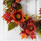 Shop For 24” Autumn Sunflower, Pumpkin, Wreath