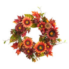 Shop For 24” Autumn Sunflower, Pumpkin, Wreath