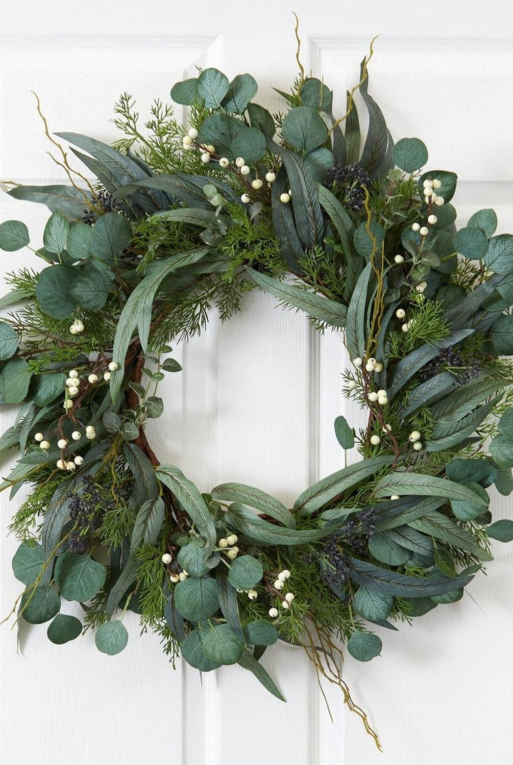 24” Eucalyptus and Mixed Greens Artificial Wreath