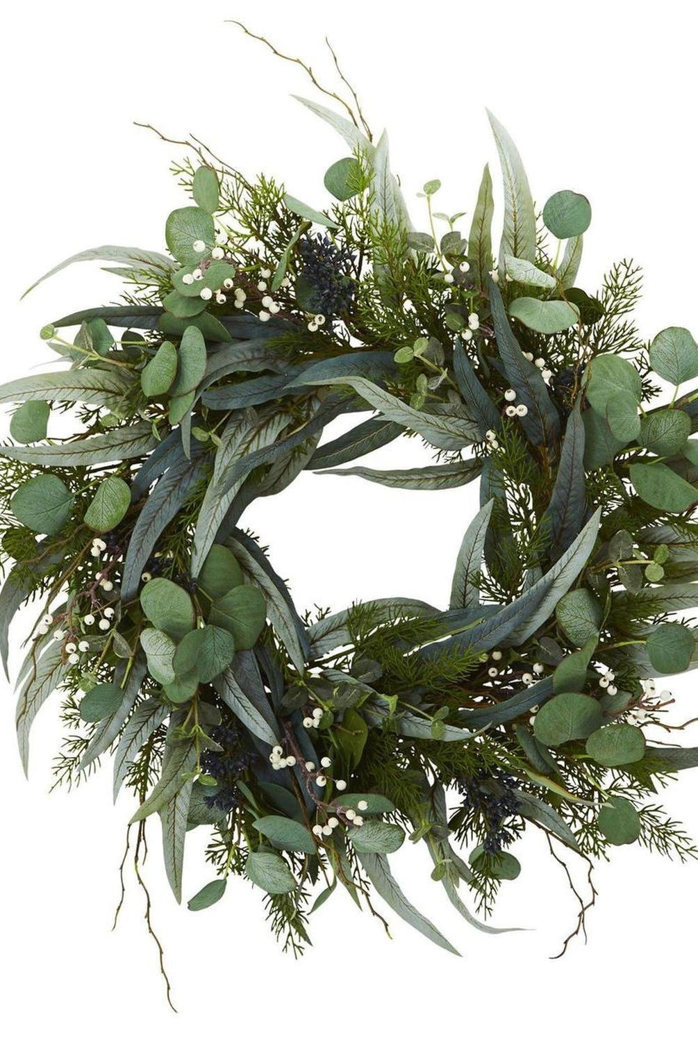 24” Eucalyptus and Mixed Greens Artificial Wreath
