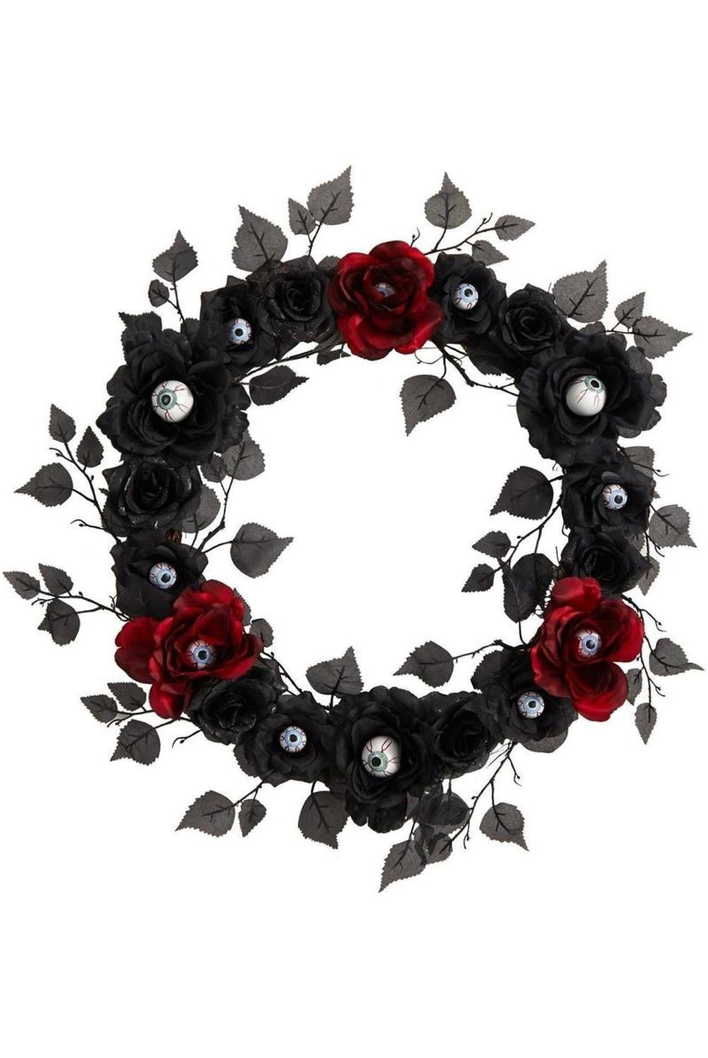 24” Eyeball Rose Halloween Artificial Wreath