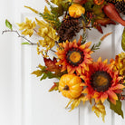 Shop For 24” Fall Sunflower, Pumpkin, Gourds, Pinecone and Berries Wreath