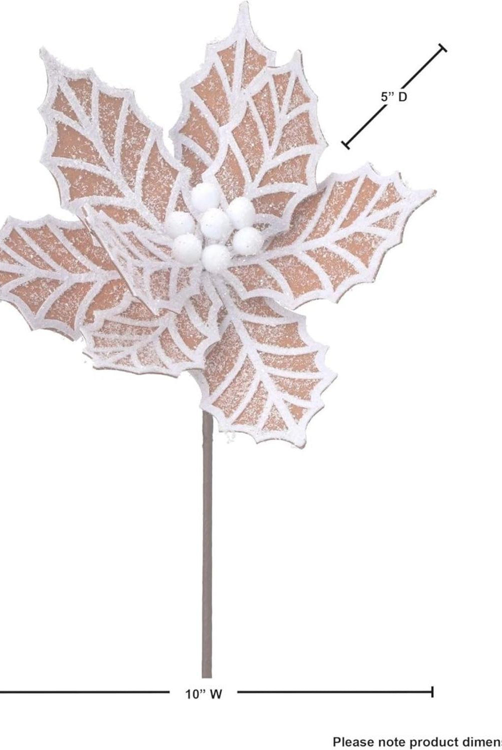 24” Gingerbread Poinsettia Stem