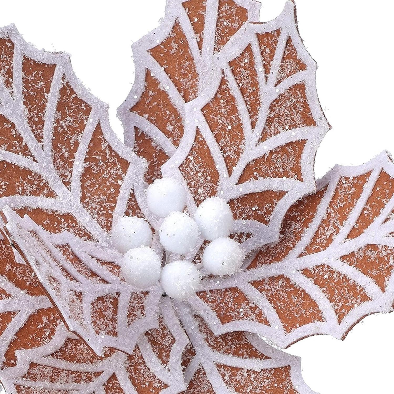 24” Gingerbread Poinsettia Stem