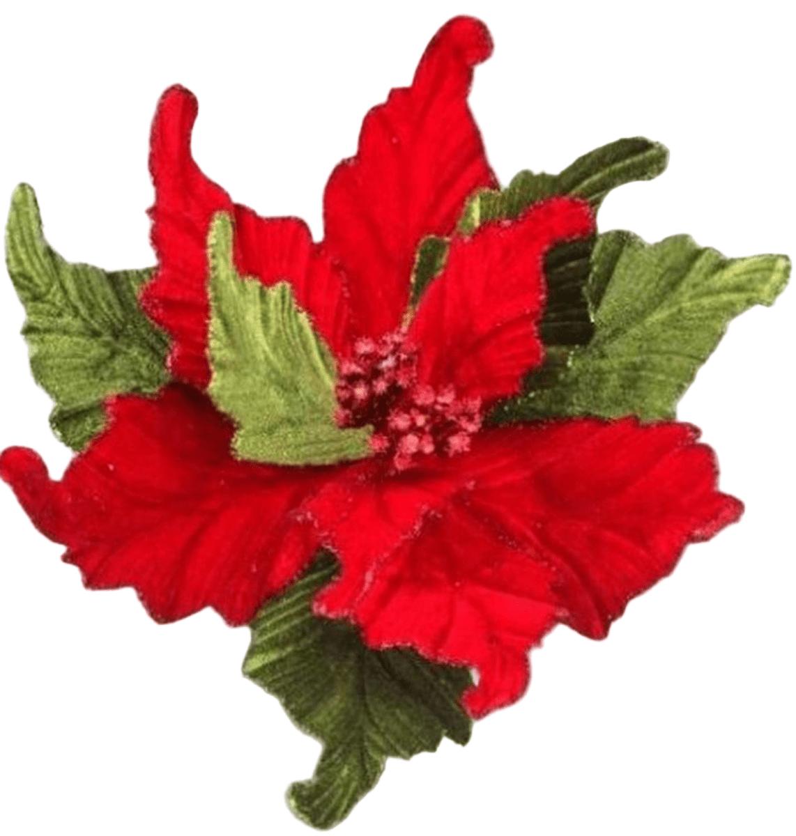 Shop For 24” Glitter Edge Velvet Poinsettia Stem