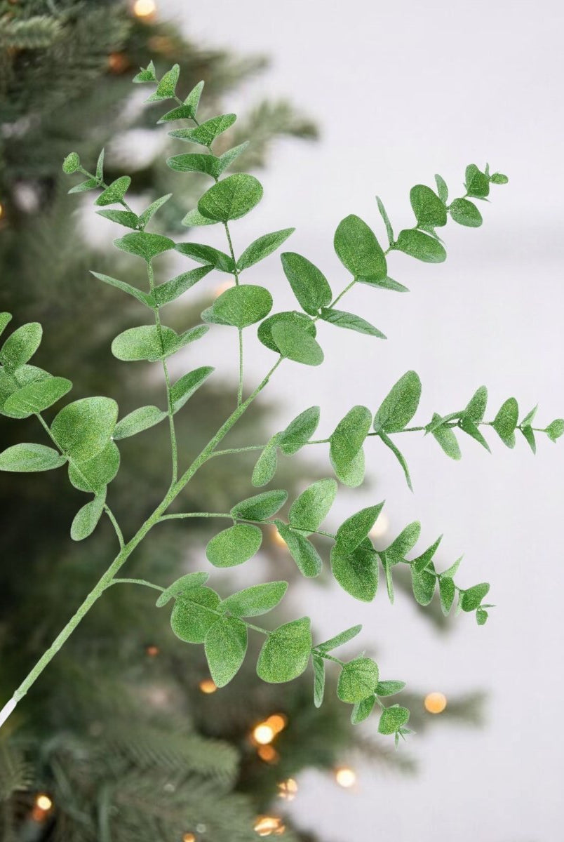 Shop For 24" Glitter Eucalyptus Spray: Lime Green