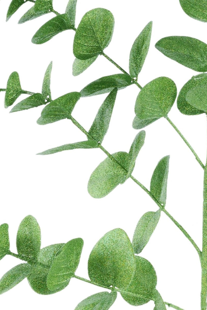 Shop For 24" Glitter Eucalyptus Spray: Lime Green