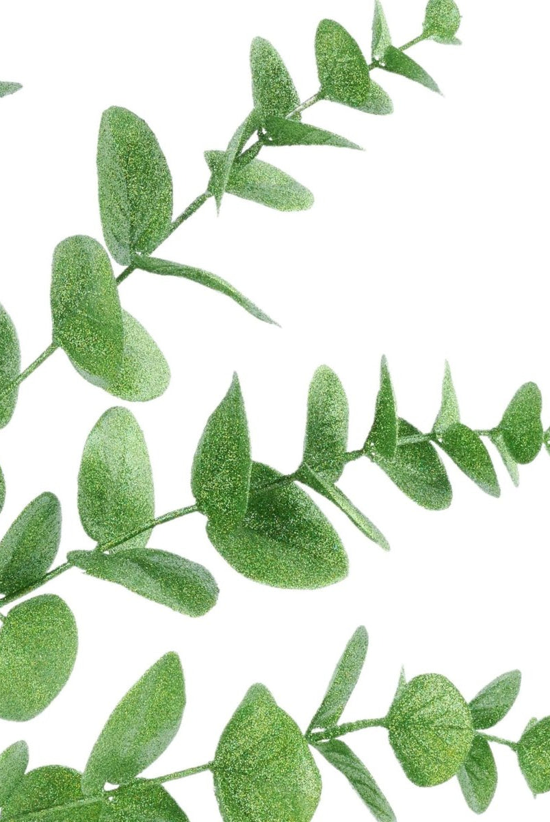 Shop For 24" Glitter Eucalyptus Spray: Lime Green