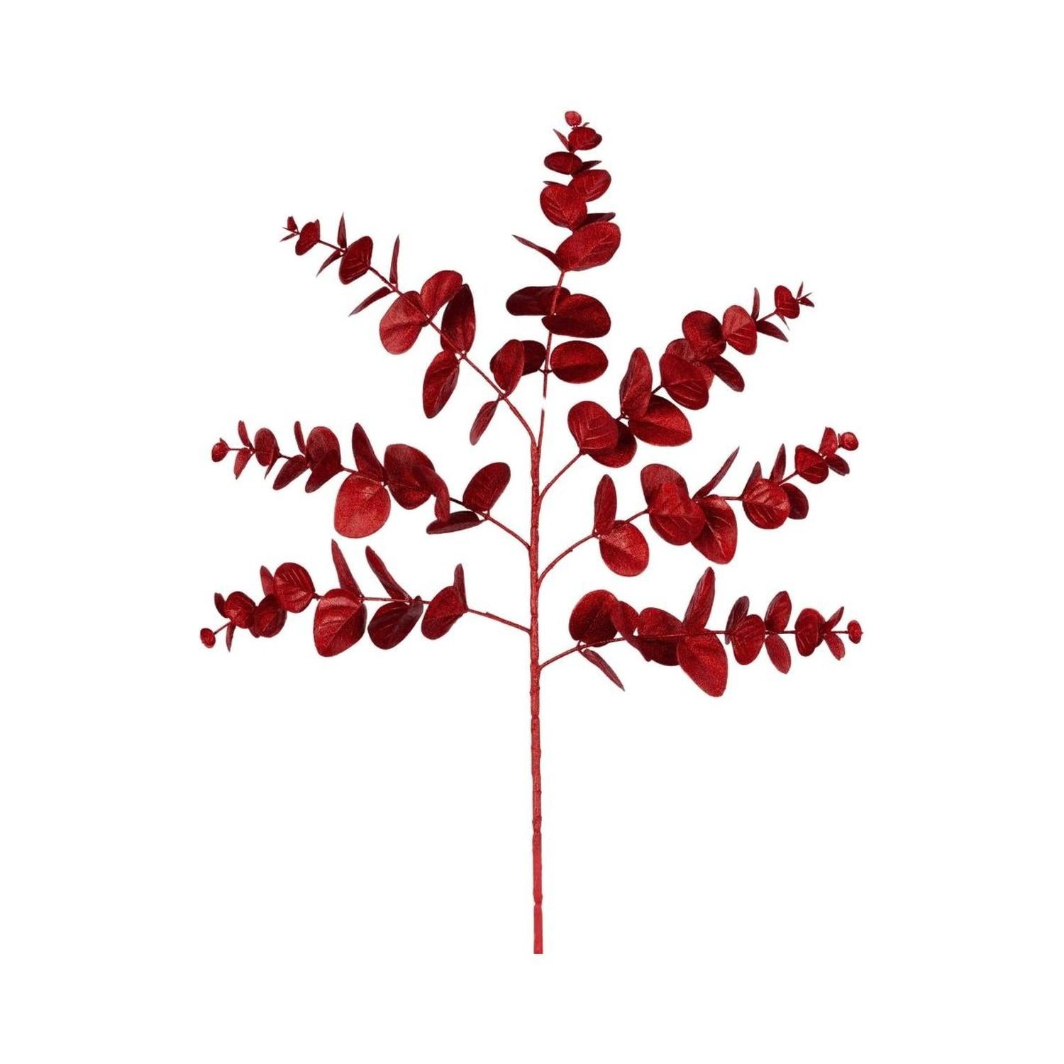Shop For 24" Glitter Eucalyptus Spray: Red