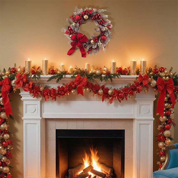 Shop For 24" Holiday Splendor Red And Gold Aspen Wreath
