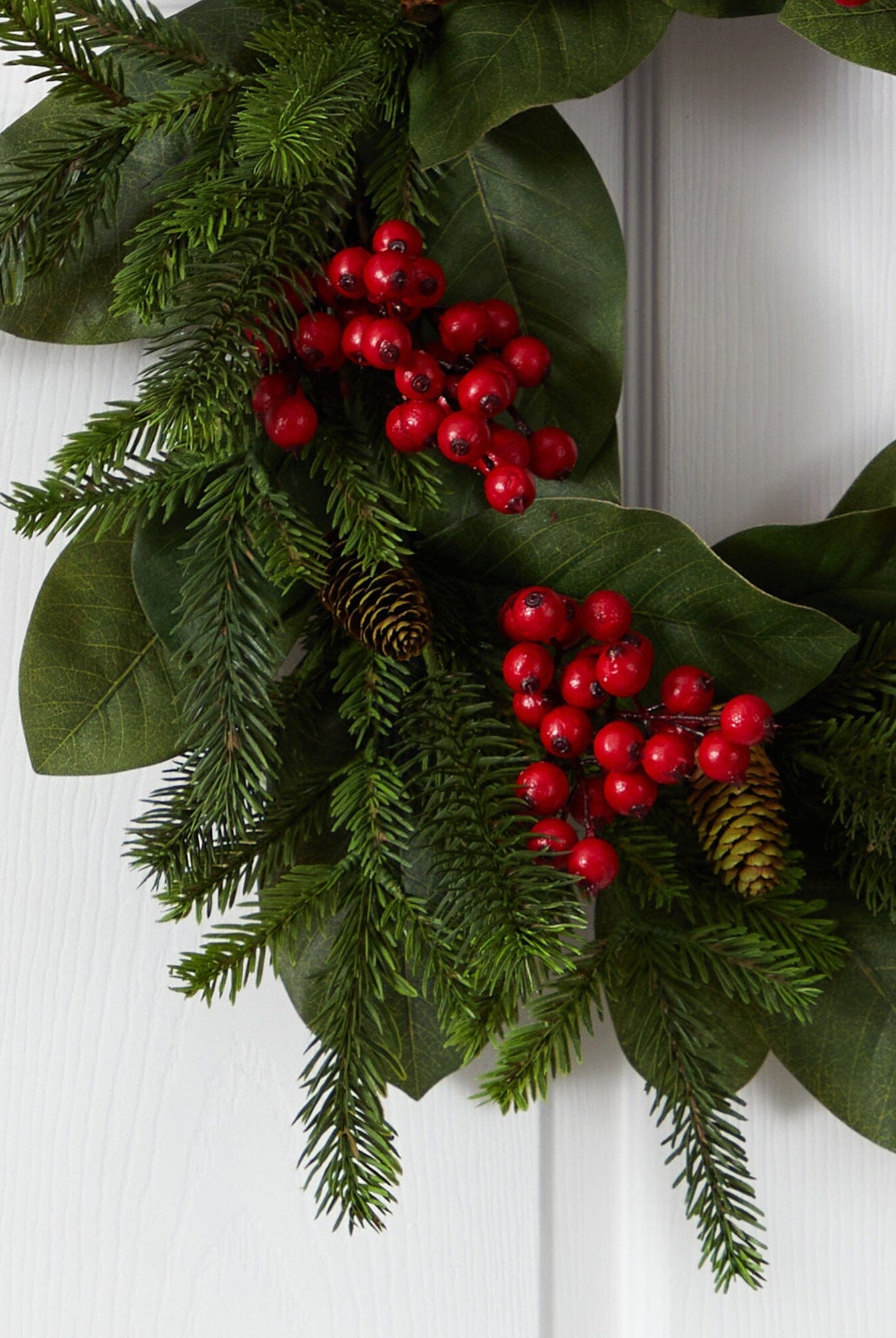 Shop For 24” Magnolia Leaf, Berry and Pine Artificial Wreath