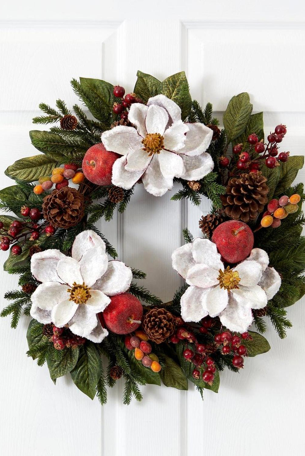 24" Magnolia Pinecone & Berry Wreath"
