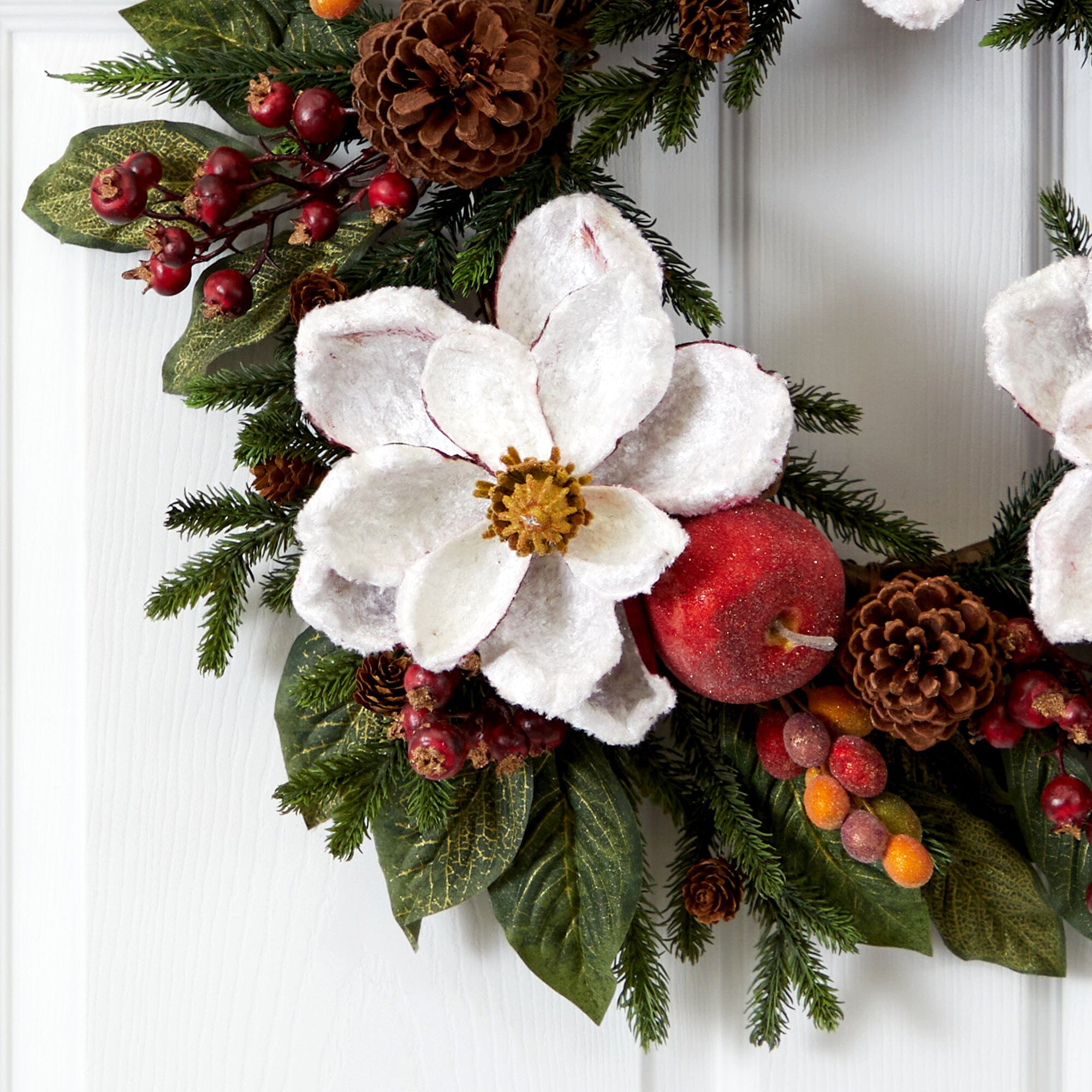 Shop For 24" Magnolia Pinecone & Berry Wreath
