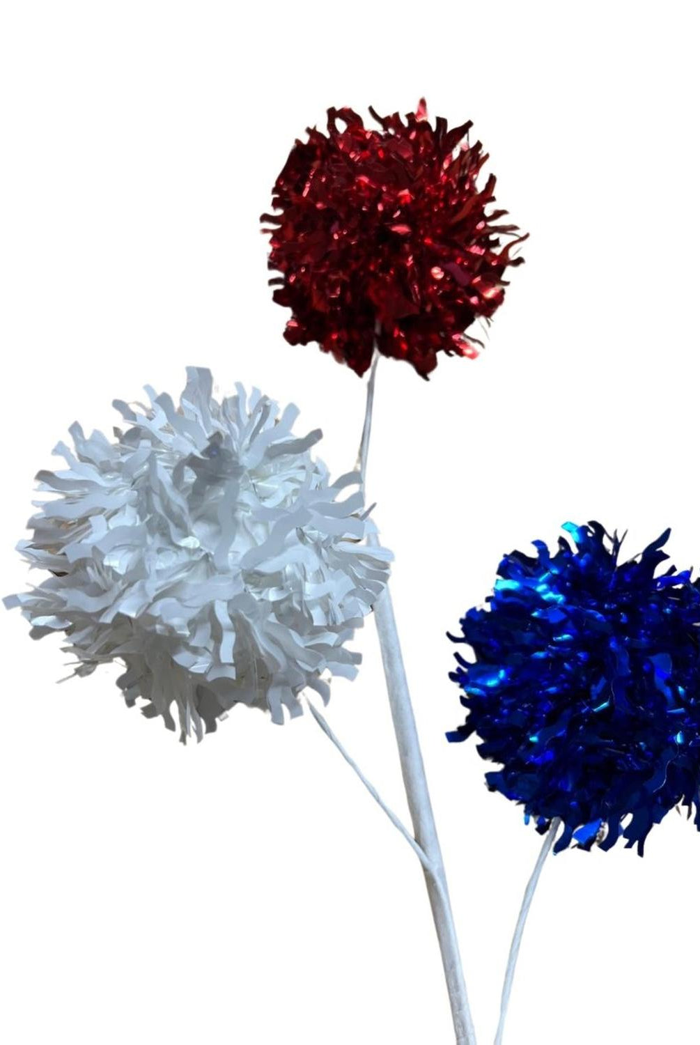 24" Patriotic Firework Tinsel Ball Spray