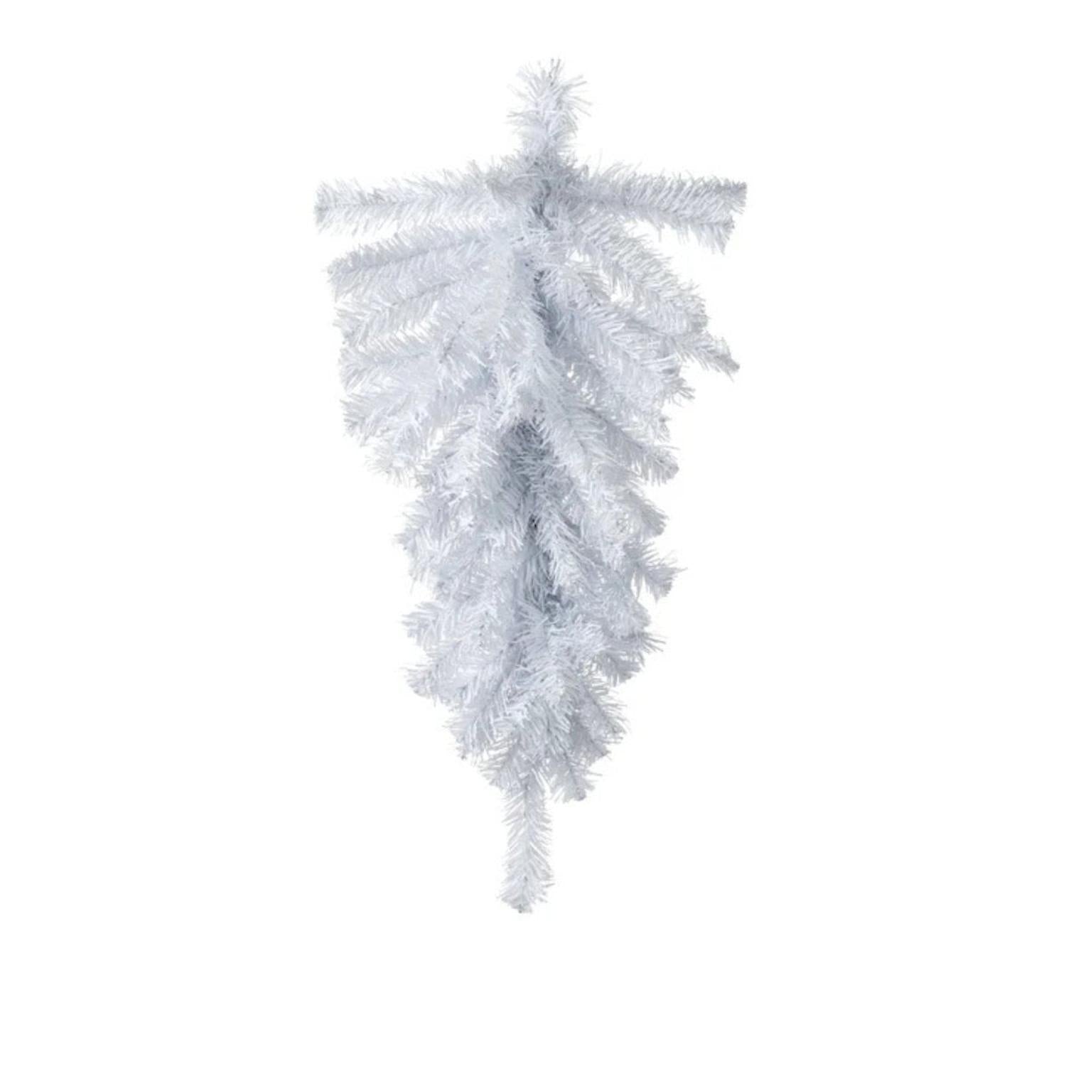 24" Pine Teardrop Swag, 55 Tips: White