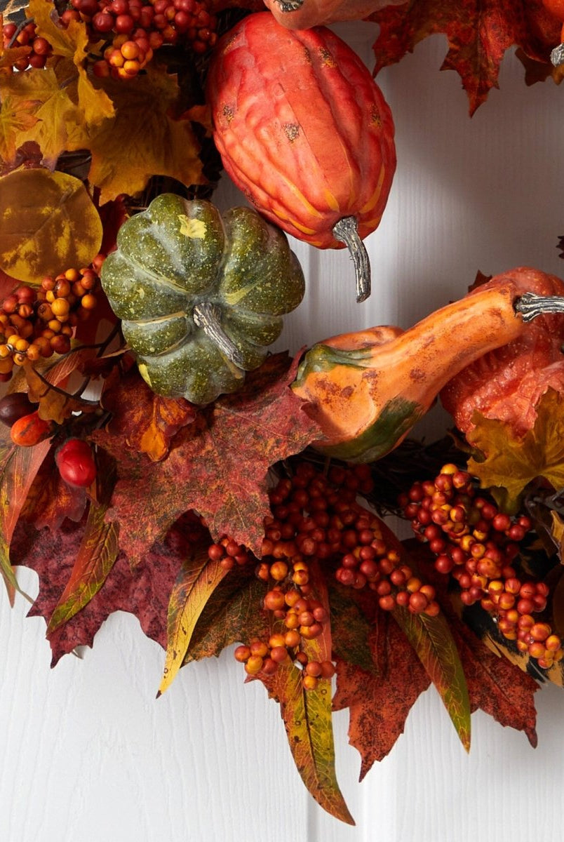 Shop For 24" Pumpkin & Berry Wreath