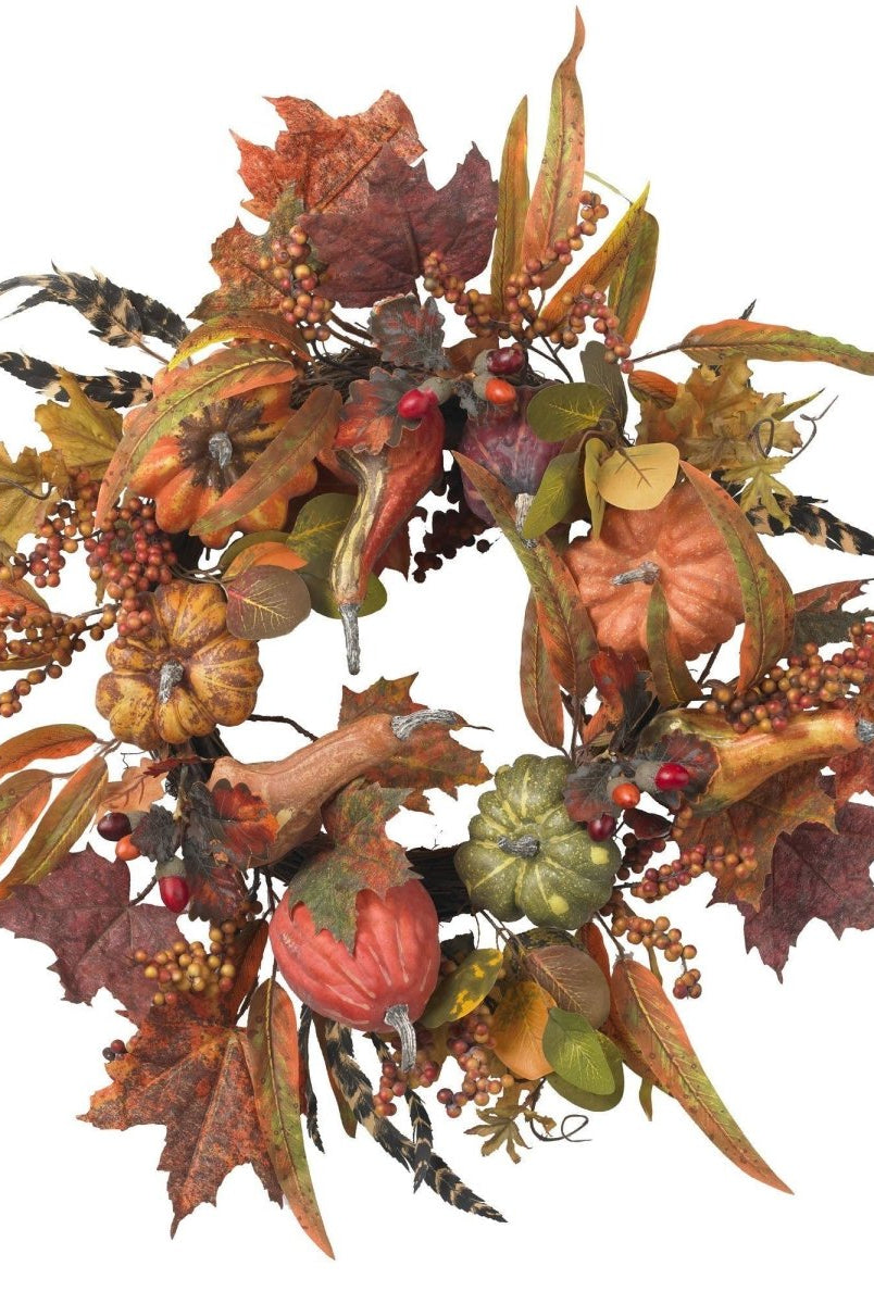 Shop For 24" Pumpkin & Berry Wreath