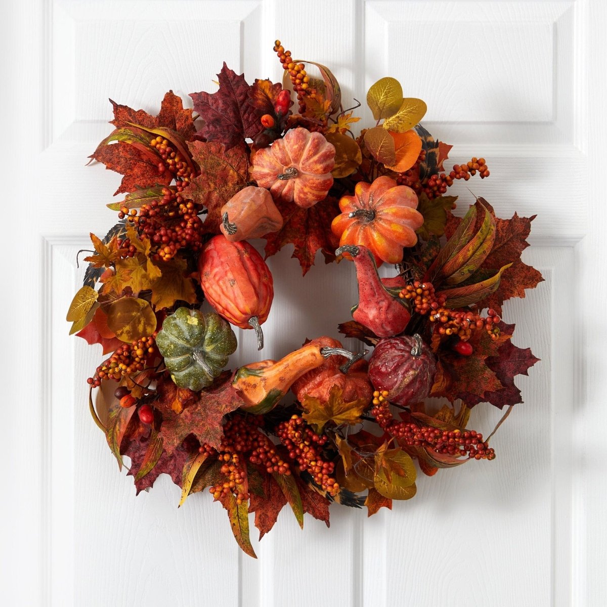 Shop For 24" Pumpkin & Berry Wreath