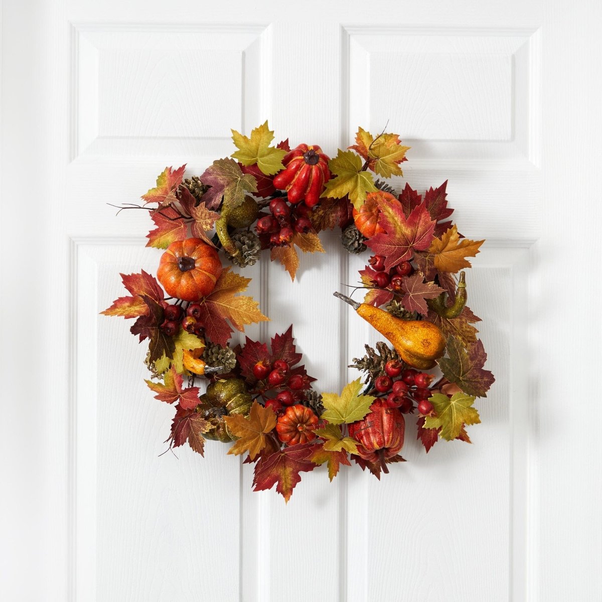 Shop For 24” Pumpkin, Gourd, Berry and Maple Leaf Wreath