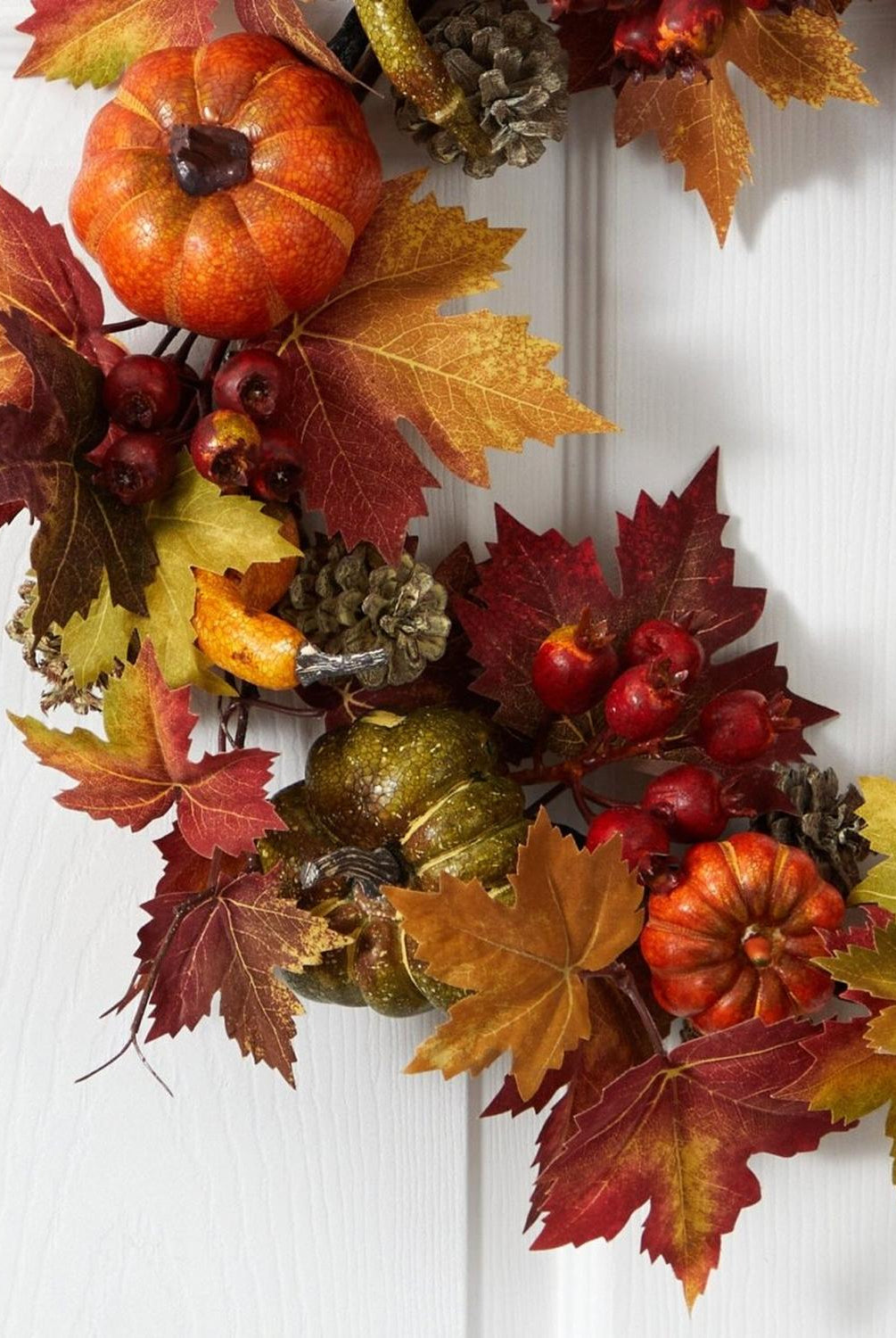 24” Pumpkin, Gourd, Berry and Maple Leaf Wreath