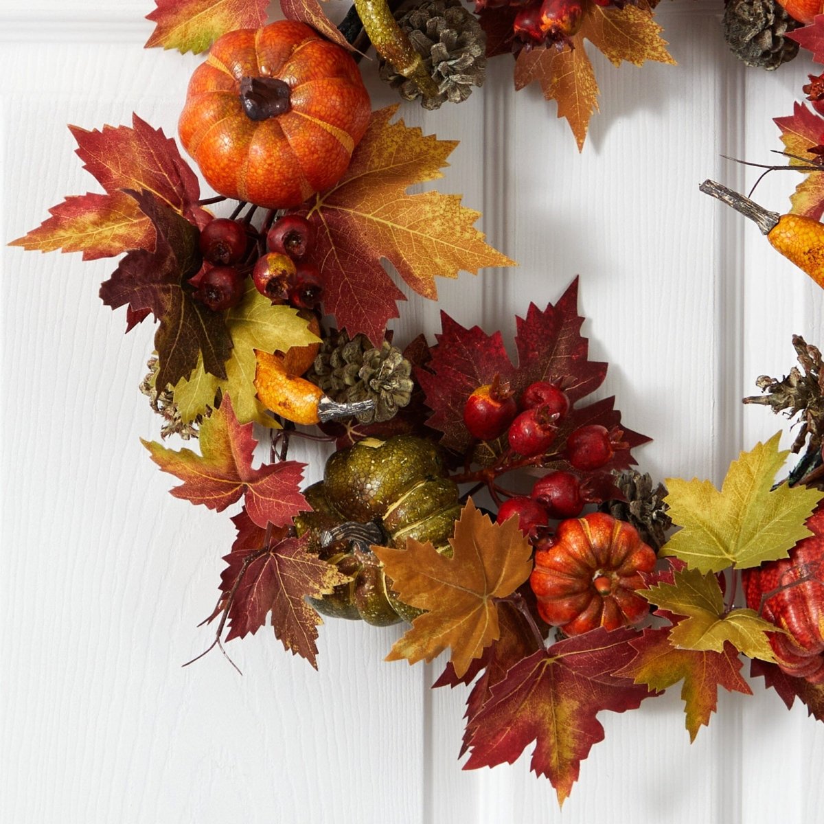 Shop For 24” Pumpkin, Gourd, Berry and Maple Leaf Wreath